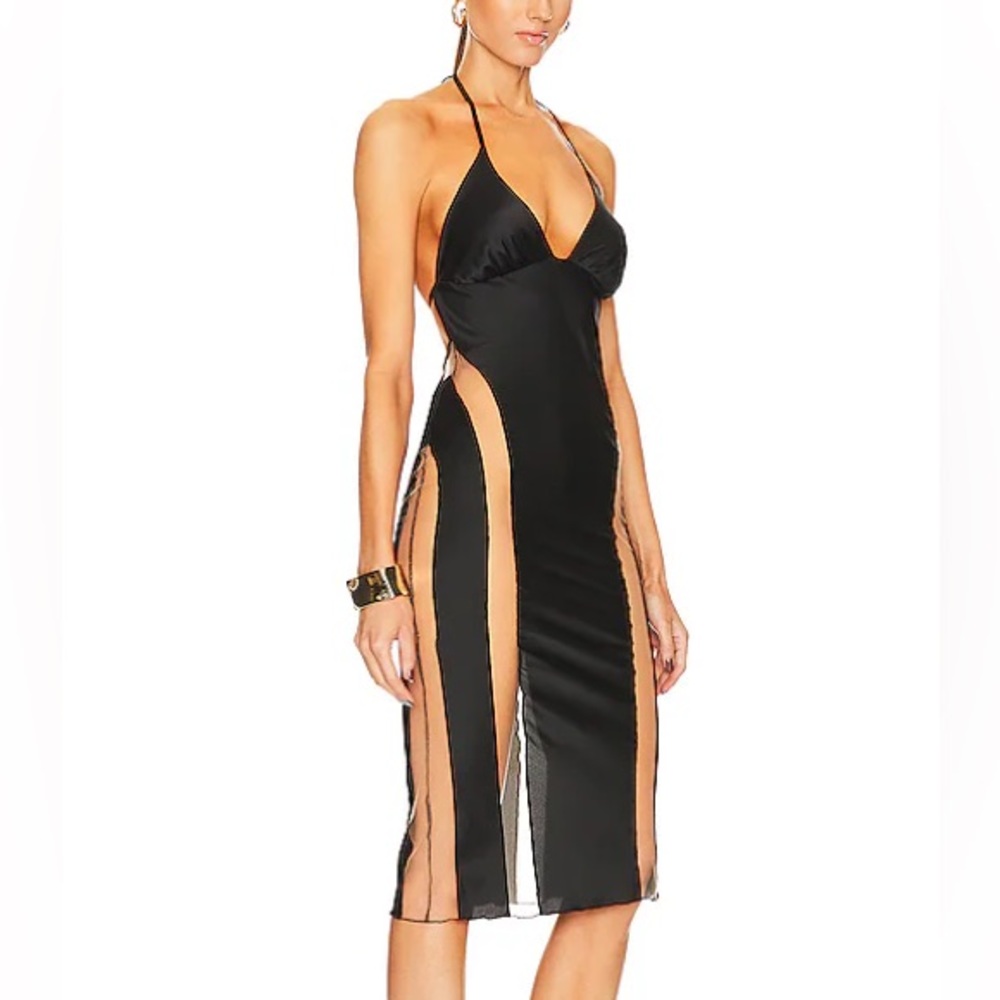 GOD SAVE QUEENS Angelina Dress with Mesh Paneling, Medium